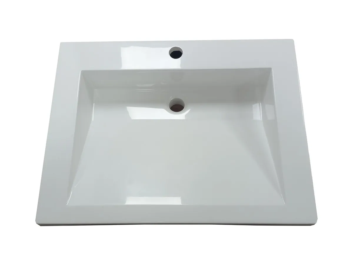 Slope vanity top, sloped integral bowl